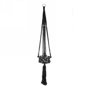 Black Macrame Hanging Plant Holder