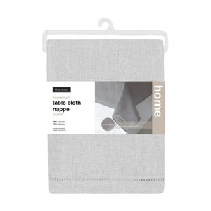 Hemstitch Table Runner 60x120 Light Grey