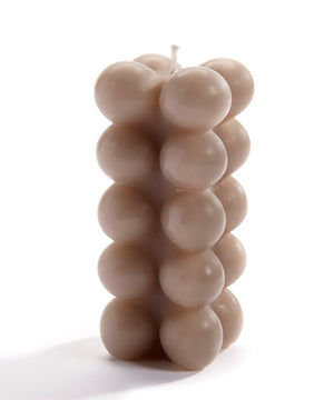 Tall Bubble Candle Light Grey