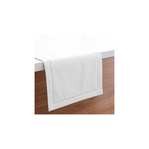 Hemstitch Table runner White