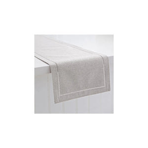 Hemstitch Table Runner Light Grey