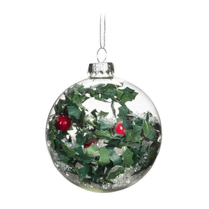 Holly & Snowball Ornament