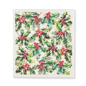 Holly & berries Swedish Dish Cloth