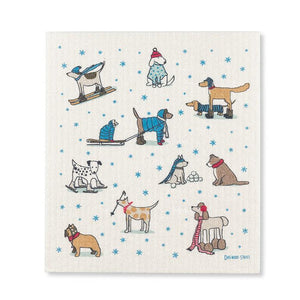 Winter dogs Swedish Dish Cloth
