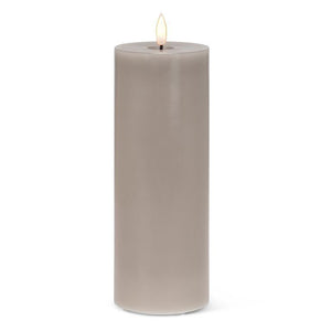 Grey LED Pillar Candle 3x8