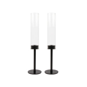 Rhode Ribbed candle holder S/2 Medium