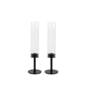 Rhode Ribbed Candle Holder S/2