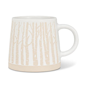 White Mug with Birch Trees