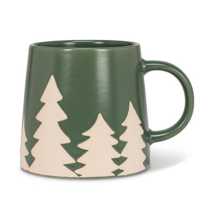Green Mug with Pine Trees
