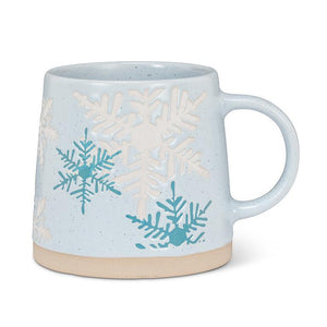 Wide base Mug Blue with Snowflakes
