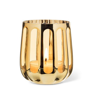Gold Open Panel Votive Holder