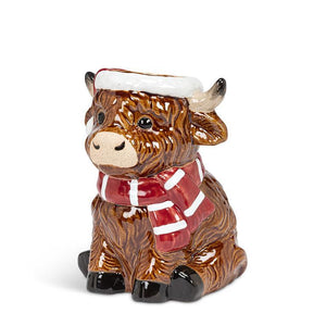 Highland Cow with Scarf Vase