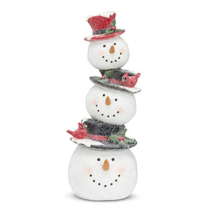 Stacked Snowman with Birds