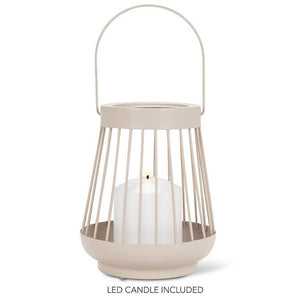 Spoke Lantern with LED Candle - Sand