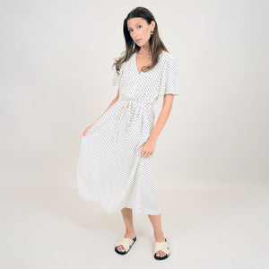Lucille Printed Dress White