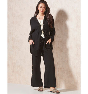 Cotton Gauze Tunic - Black