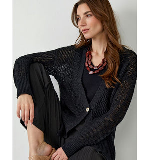 Ladies Knit Cardigan Black