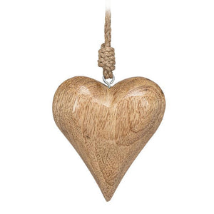 Small Puffy Wooden Heart Ornament
