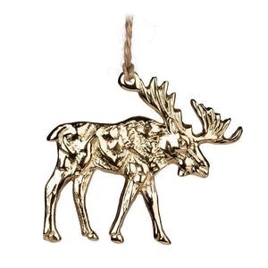 Flat Gold Moose Ornament