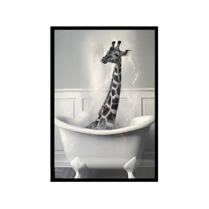 Giraffe in Tub Wall Art