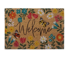 Welcome Floral Door Mat