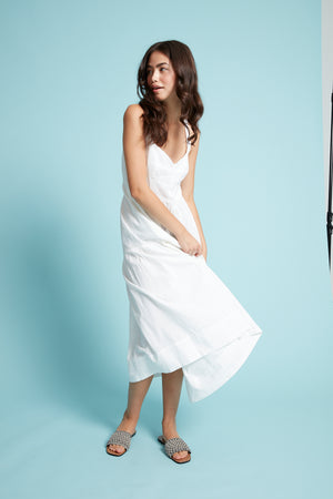 Rosetta Bustier Tiered Dress - White