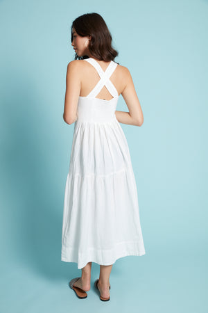 Rosetta Bustier Tiered Dress - White