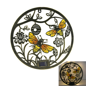 Solar Bee Round Wall Art