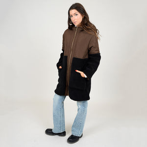 Julie Mid Length Coat Brown/Black