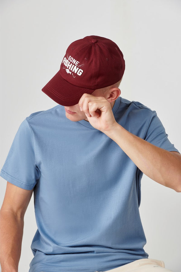 Burgundy Gone Fishing Hat - The Green Store - North Bay