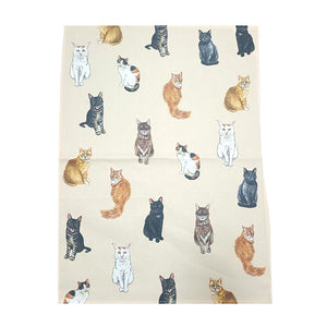 Multi Cat Tea Towel