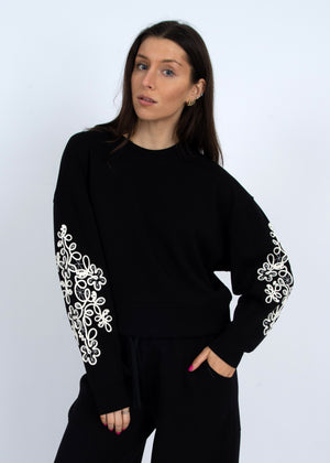 Lucie Soft knit with arm detail black