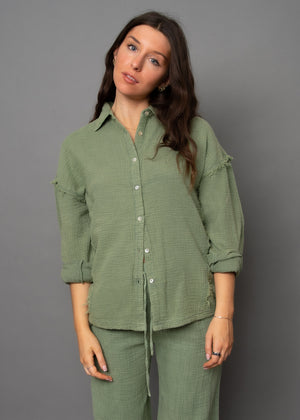 Faramir Front Button Shirt - Sage