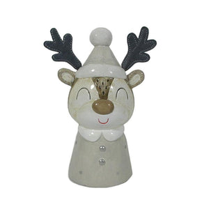 Ceramic Reindeer with Blue Antlers