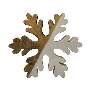 Wooden Snowflake White/Brown