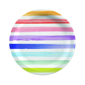 Water Color Stripe Paper Plate