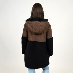 Julie Mid Length Coat Brown/Black