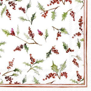 Cocktail Napkin - Christmas Ilex Berries