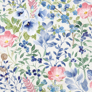 Cocktail Napkin - Indigo Flowers