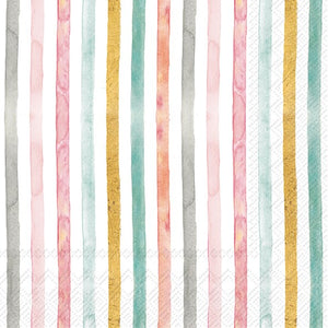 Cocktail napkin - Flamingo Fever Stripe