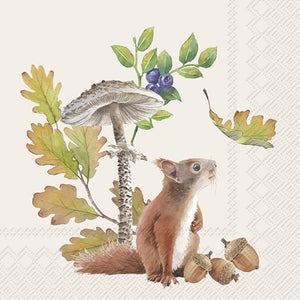 Cocktail Napkin - Fall Squirrel