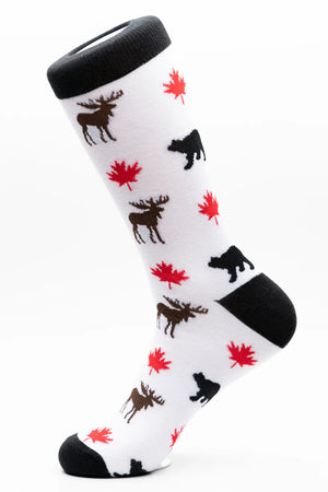 Canadian Moose Bear Crew Sock