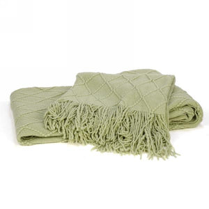 Sage green Throw with Tassles