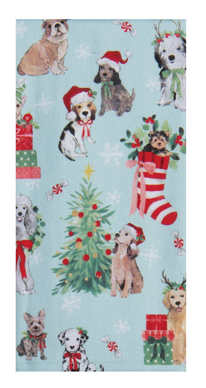 Holiday Pups Terry Tea Towel