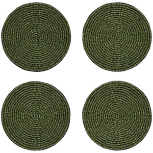Cedar Beaded Coasters S/4