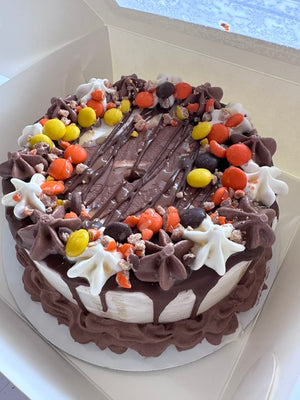 Reese's Pieces & Fudge Ice Cream Cake