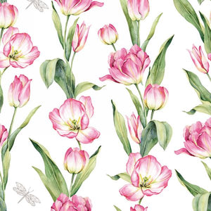 Lunch Napkin - Pink Tulips