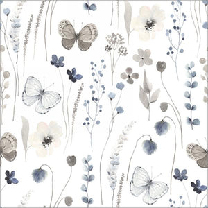 Lunch Napkin Spring Flowers in Blue