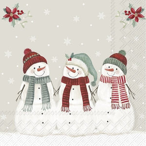 Lunch Napkin - Three Snowmen