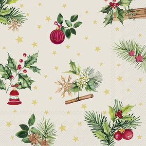 Lunch Napkin - Christmas Elements
